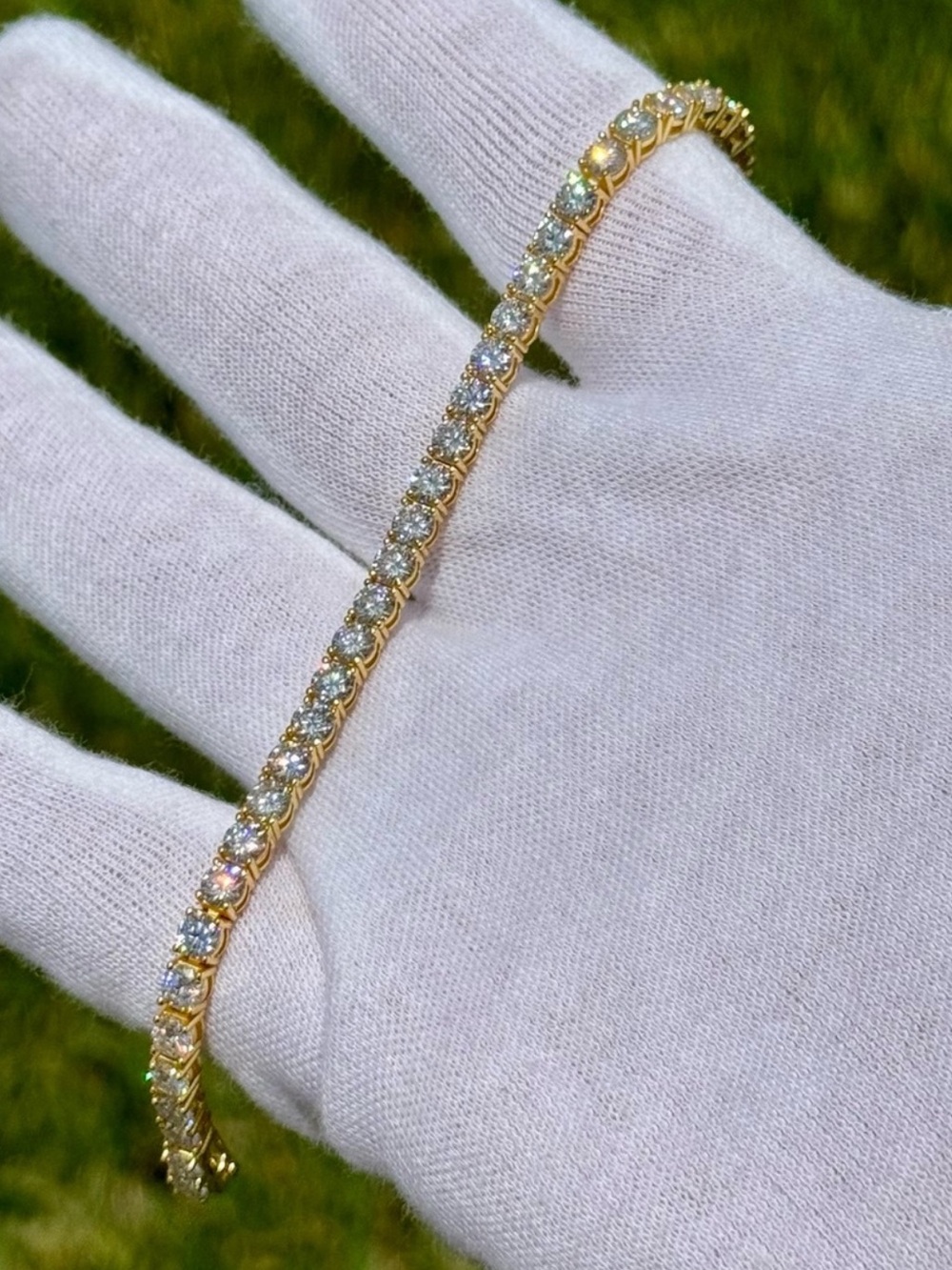 18K Gold Plated, 11.7CTW Moissanite Tennis Bracelet